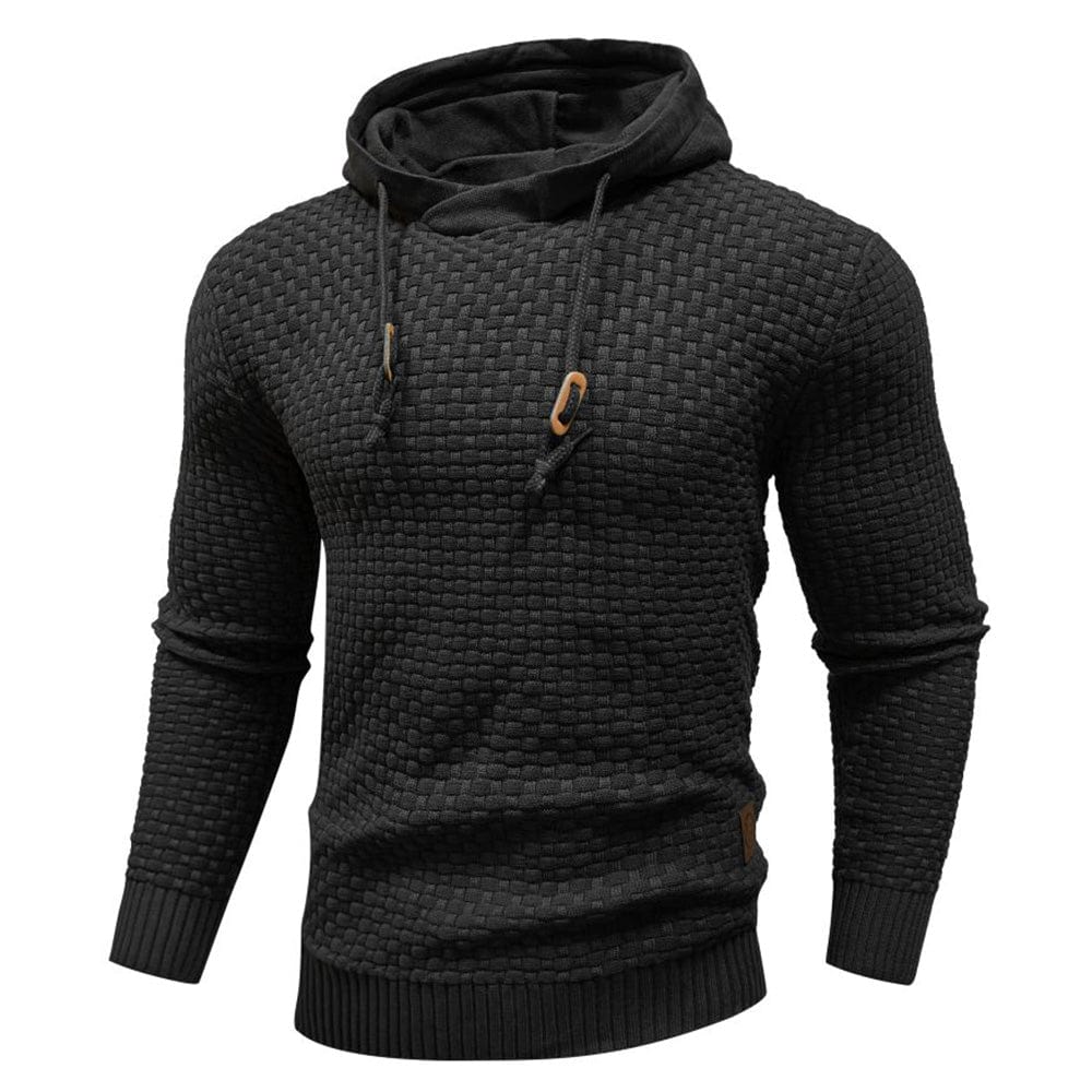 VIBELARA | SUDADERA CON CAPUCHA CLÁSICA DE LANA PARA HOMBRE