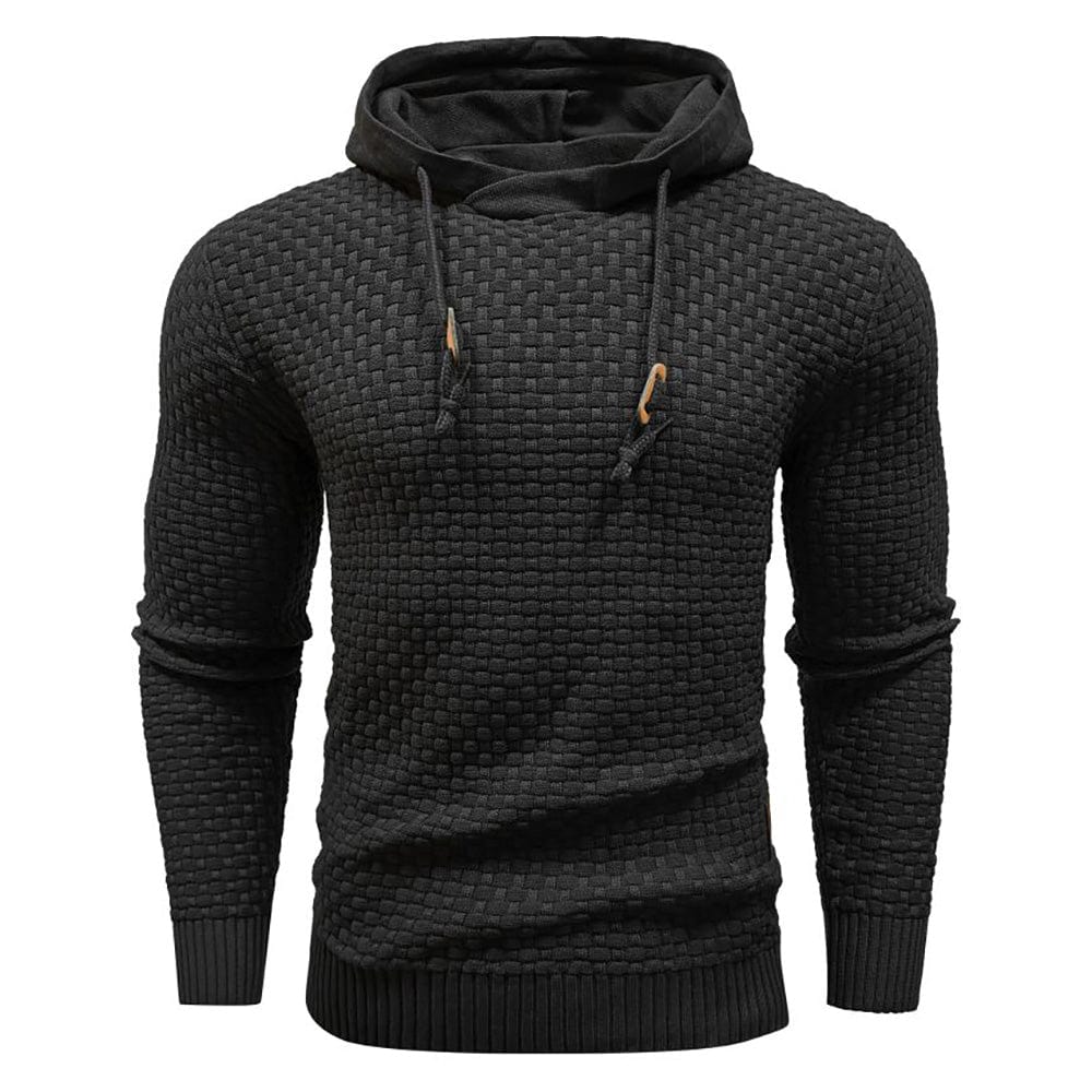 VIBELARA | SUDADERA CON CAPUCHA CLÁSICA DE LANA PARA HOMBRE