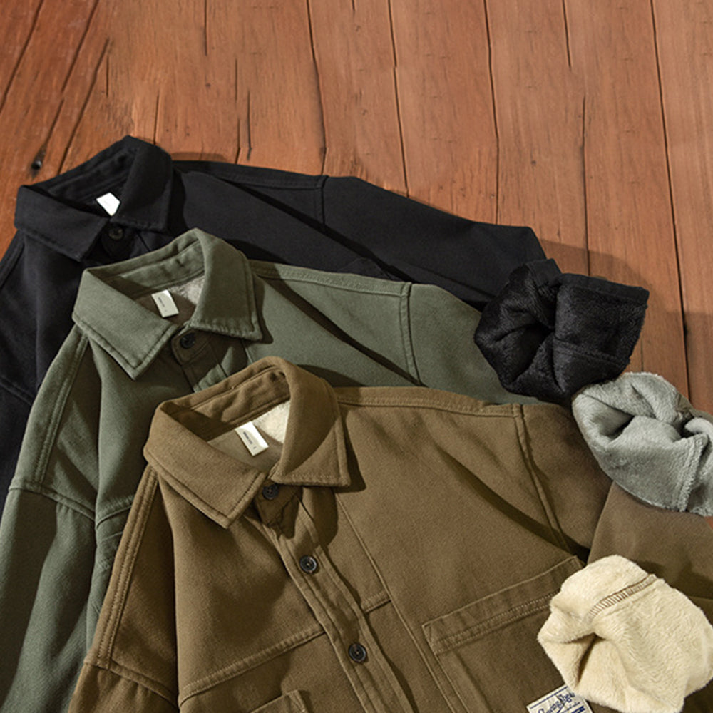 VIBELARA | CAMISA CARGO DE FORRO POLAR PARA HOMBRE