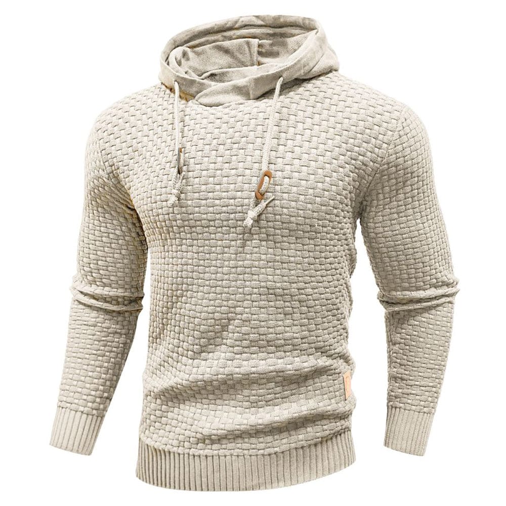 VIBELARA | SUDADERA CON CAPUCHA CLÁSICA DE LANA PARA HOMBRE
