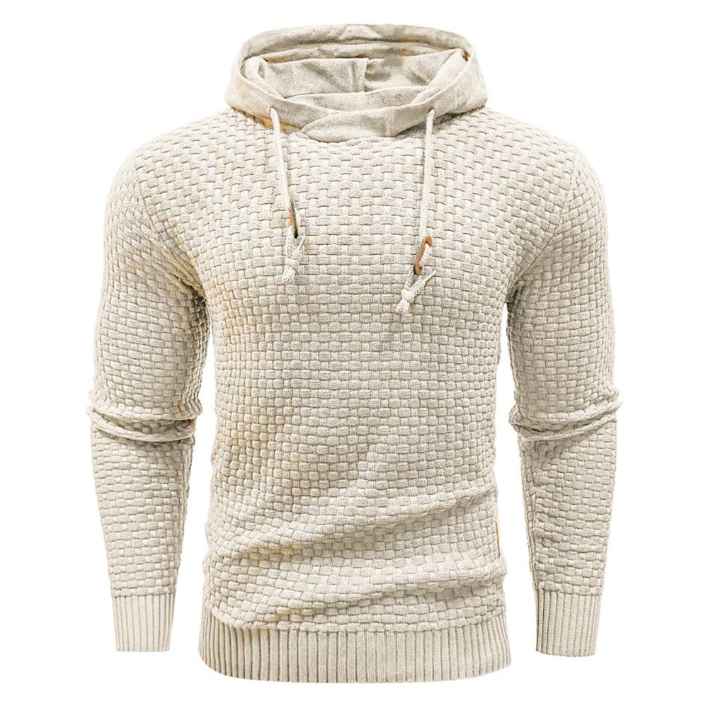 VIBELARA | SUDADERA CON CAPUCHA CLÁSICA DE LANA PARA HOMBRE