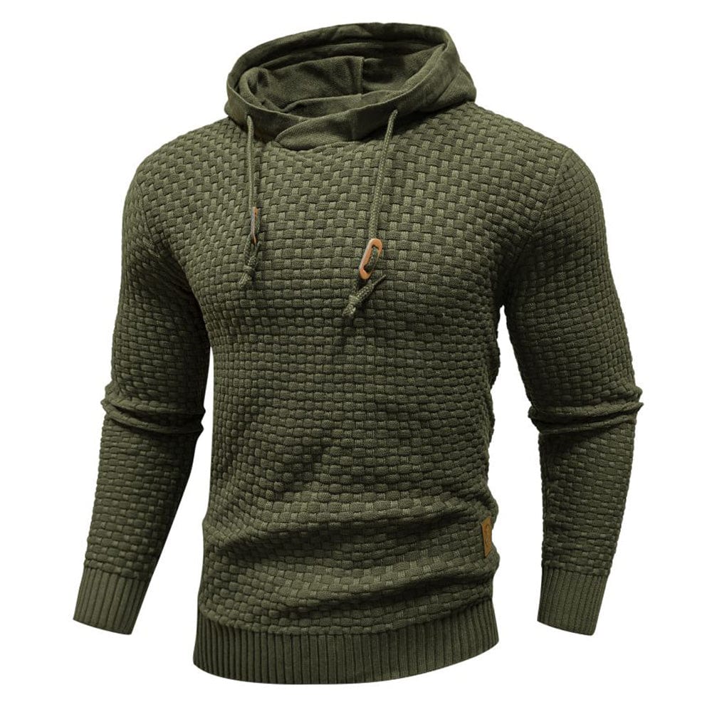 VIBELARA | SUDADERA CON CAPUCHA CLÁSICA DE LANA PARA HOMBRE