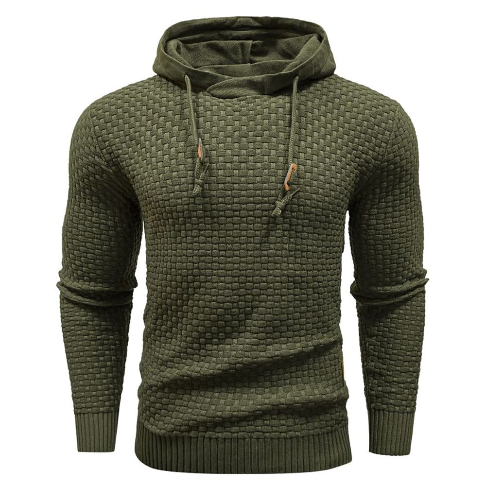VIBELARA | SUDADERA CON CAPUCHA CLÁSICA DE LANA PARA HOMBRE