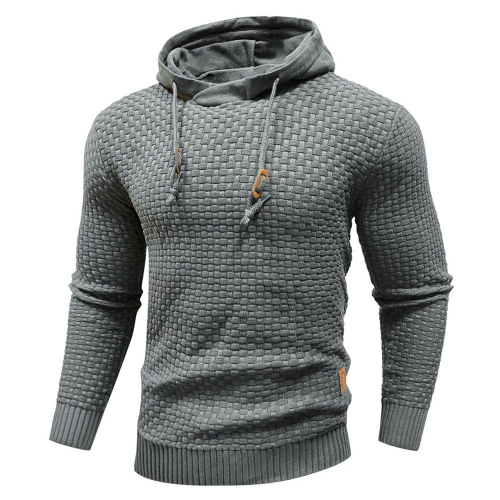 VIBELARA | SUDADERA CON CAPUCHA CLÁSICA DE LANA PARA HOMBRE
