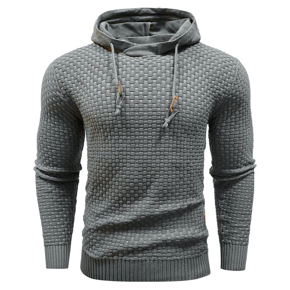 VIBELARA | SUDADERA CON CAPUCHA CLÁSICA DE LANA PARA HOMBRE
