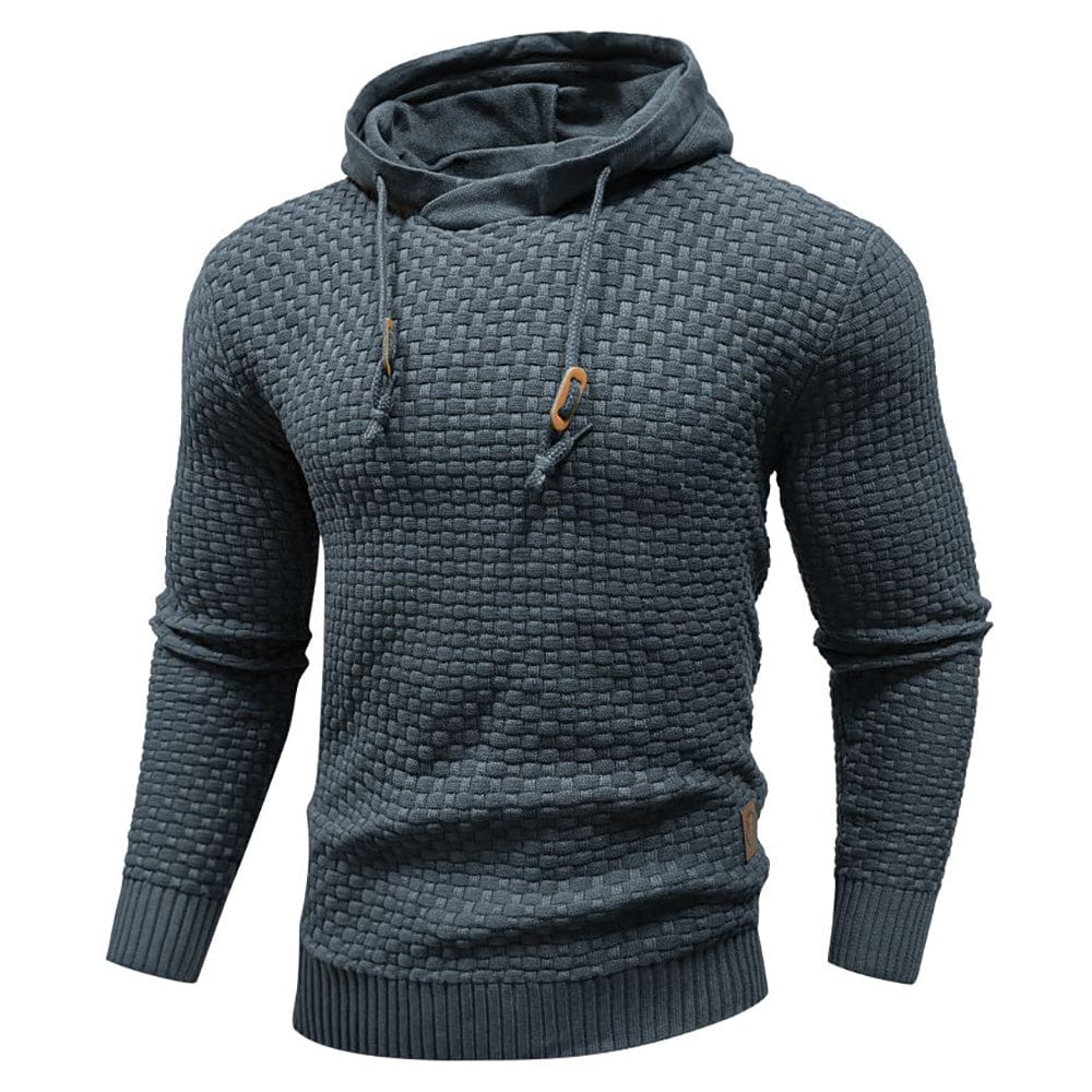VIBELARA | SUDADERA CON CAPUCHA CLÁSICA DE LANA PARA HOMBRE
