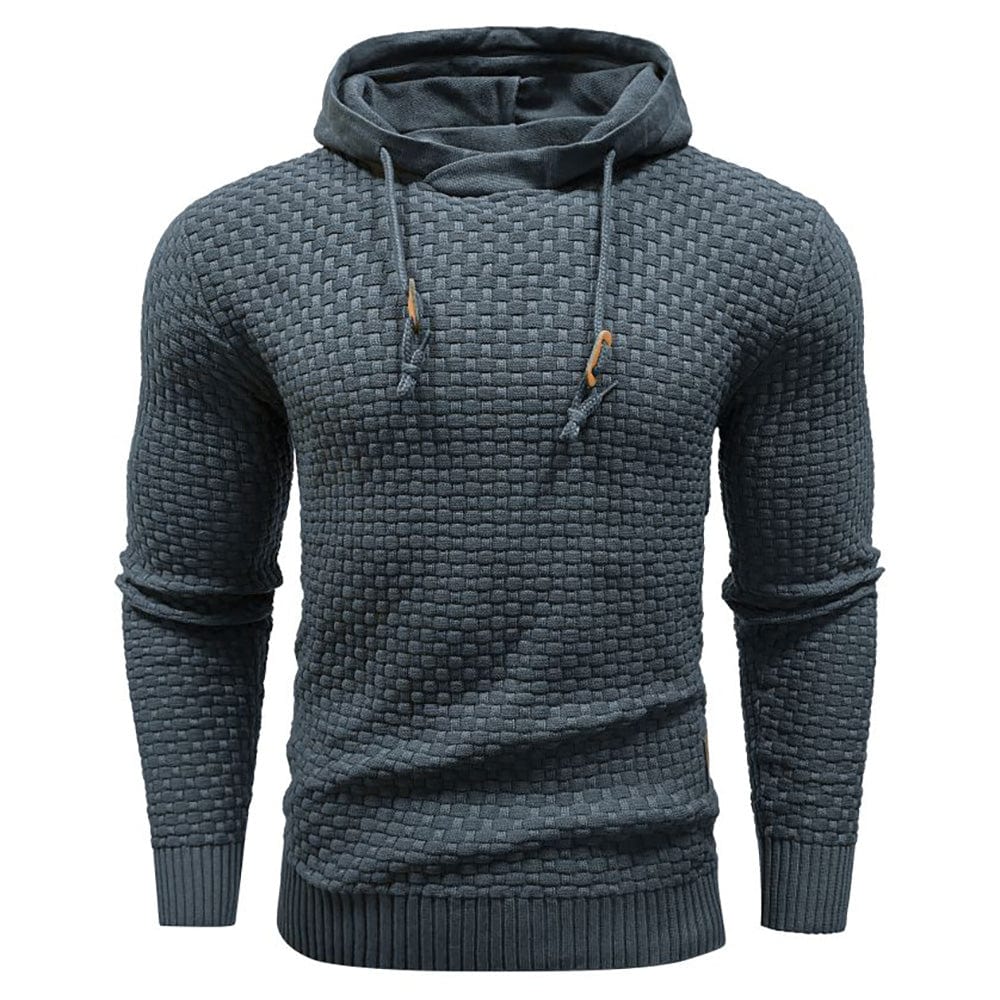 VIBELARA | SUDADERA CON CAPUCHA CLÁSICA DE LANA PARA HOMBRE