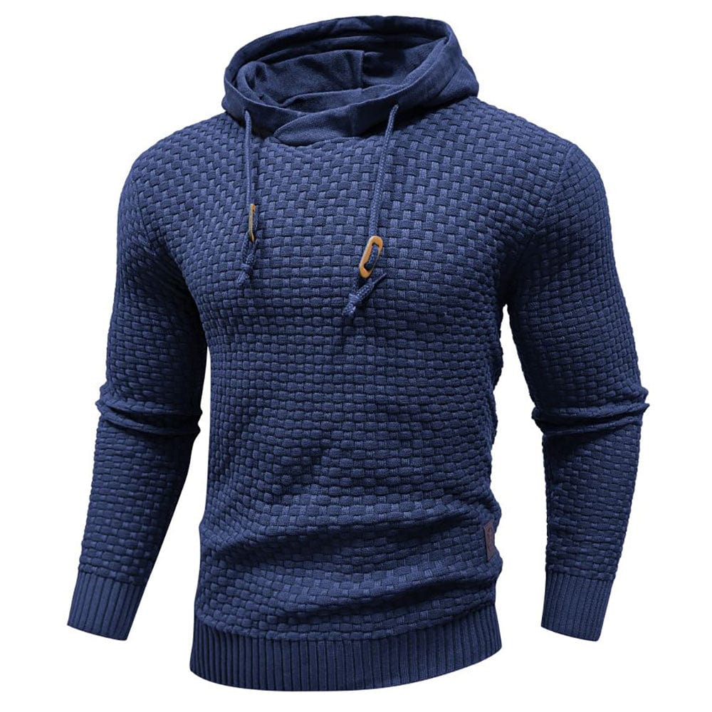 VIBELARA | SUDADERA CON CAPUCHA CLÁSICA DE LANA PARA HOMBRE