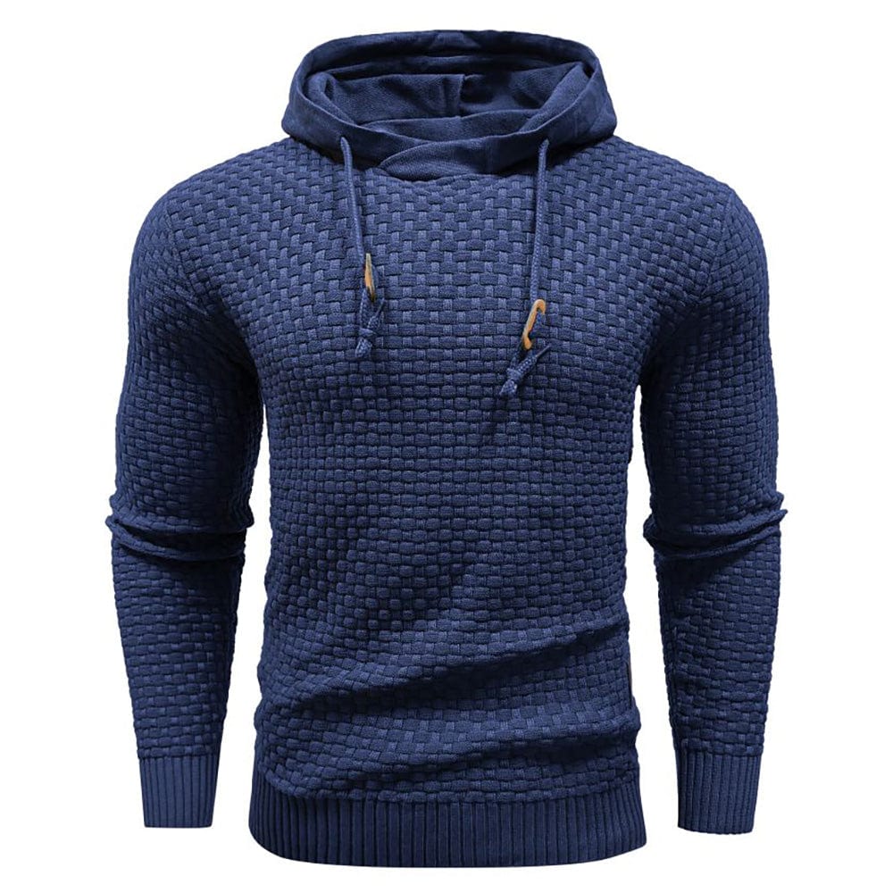 VIBELARA | SUDADERA CON CAPUCHA CLÁSICA DE LANA PARA HOMBRE
