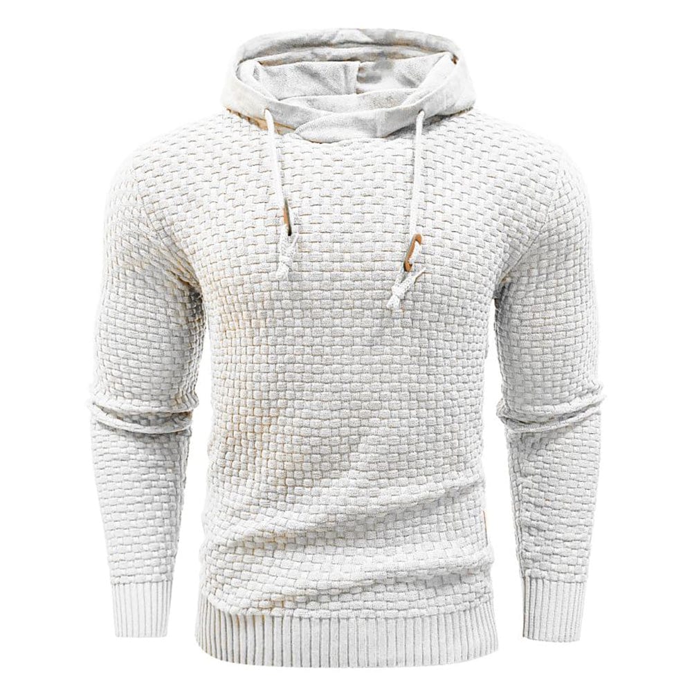 VIBELARA | SUDADERA CON CAPUCHA CLÁSICA DE LANA PARA HOMBRE