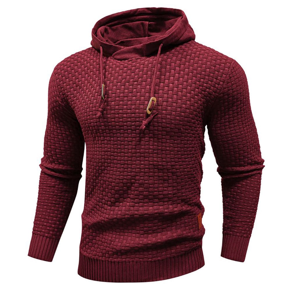 VIBELARA | SUDADERA CON CAPUCHA CLÁSICA DE LANA PARA HOMBRE