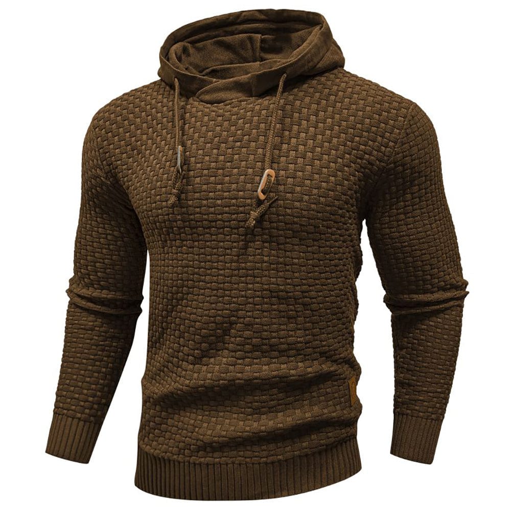 VIBELARA | SUDADERA CON CAPUCHA CLÁSICA DE LANA PARA HOMBRE