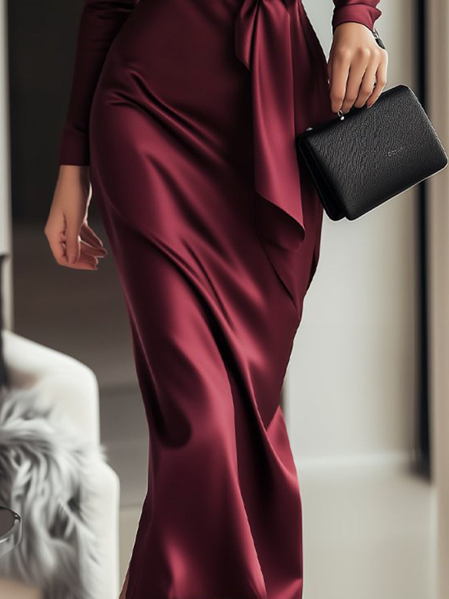 VIBELARA | VESTIDO CRUZADO SATINADO