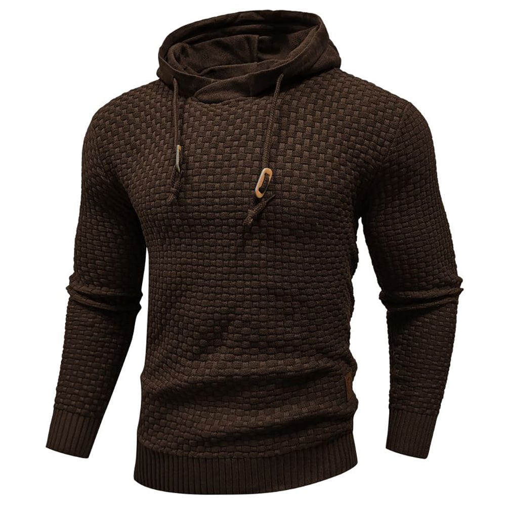 VIBELARA | SUDADERA CON CAPUCHA CLÁSICA DE LANA PARA HOMBRE
