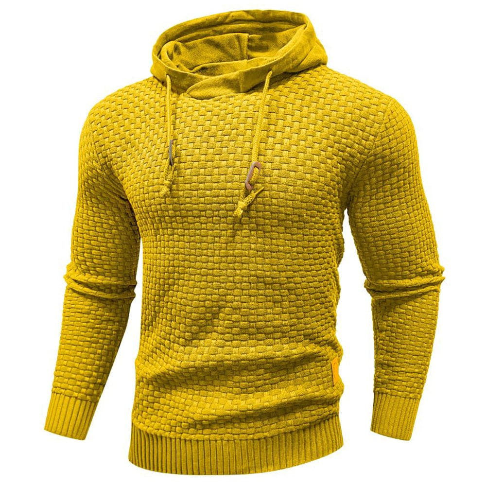 VIBELARA | SUDADERA CON CAPUCHA CLÁSICA DE LANA PARA HOMBRE