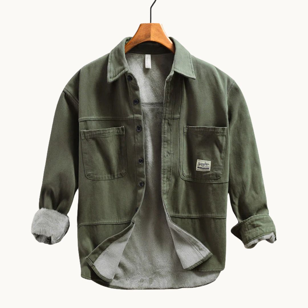 VIBELARA | CAMISA CARGO DE FORRO POLAR PARA HOMBRE