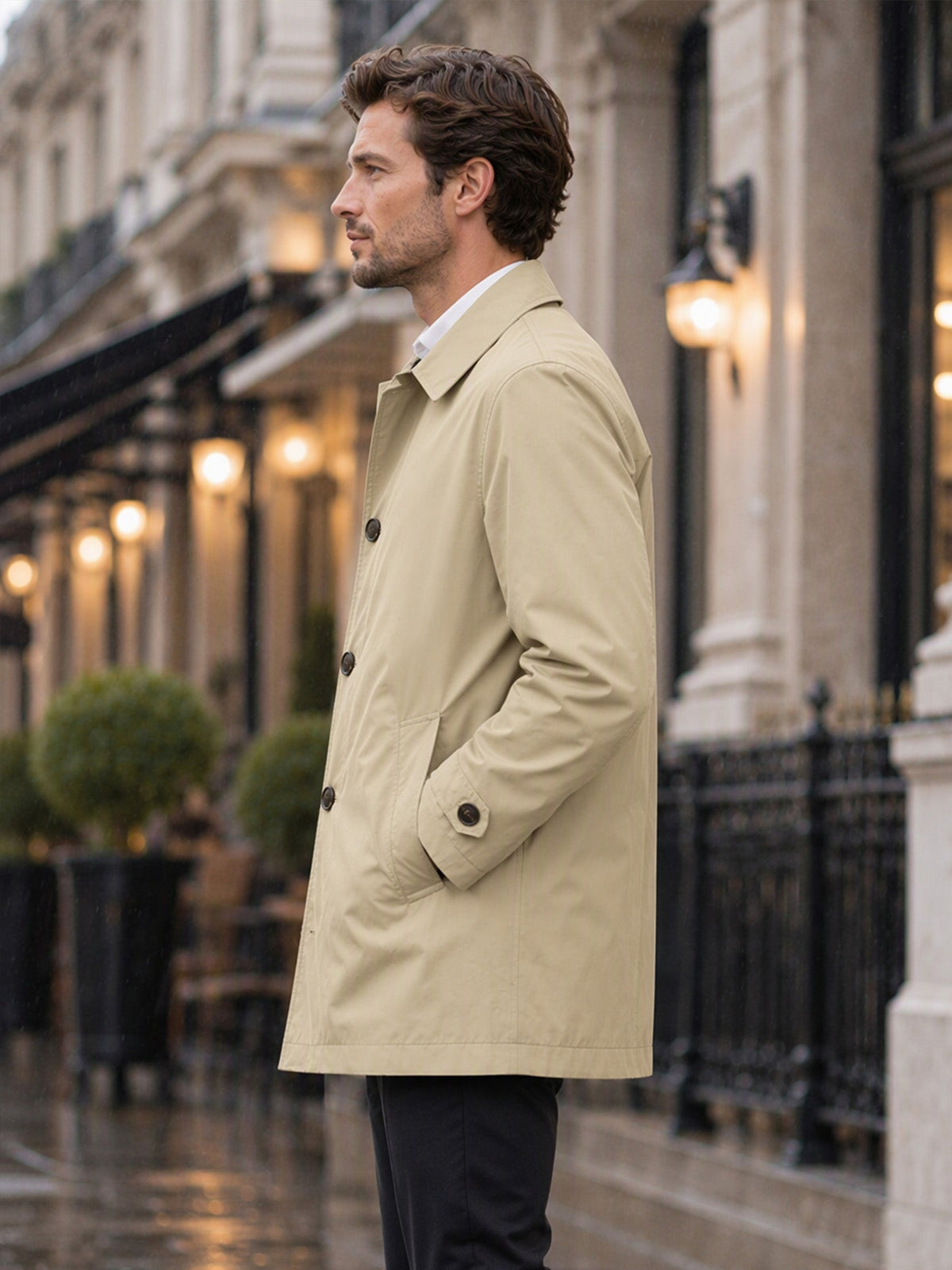 GABARDINA IMPERMEABLE HASTA LA CINTURA PARA HOMBRE