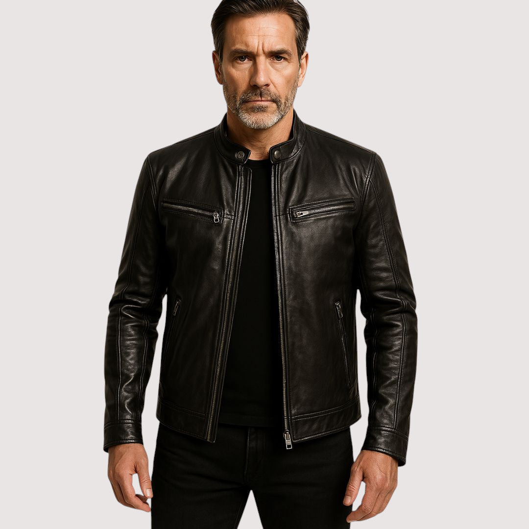 VIBELARA | CHAQUETA DE CUERO PREMIUM ELEGANTE PARA HOMBRE