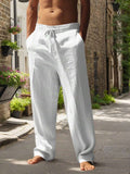 VIBELARA | PANTALÓN LIGERO DE LINO CON CORDÓN