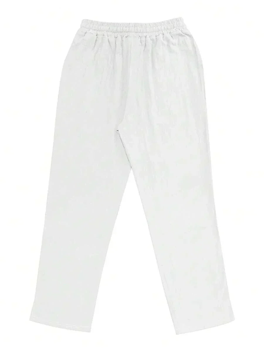 VIBELARA | PANTALÓN LIGERO DE LINO CON CORDÓN