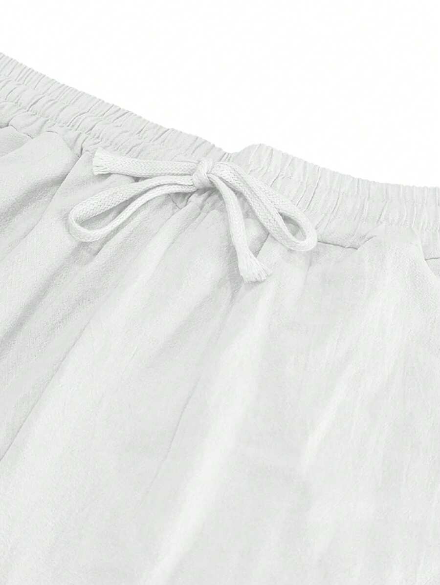 VIBELARA | PANTALÓN LIGERO DE LINO CON CORDÓN