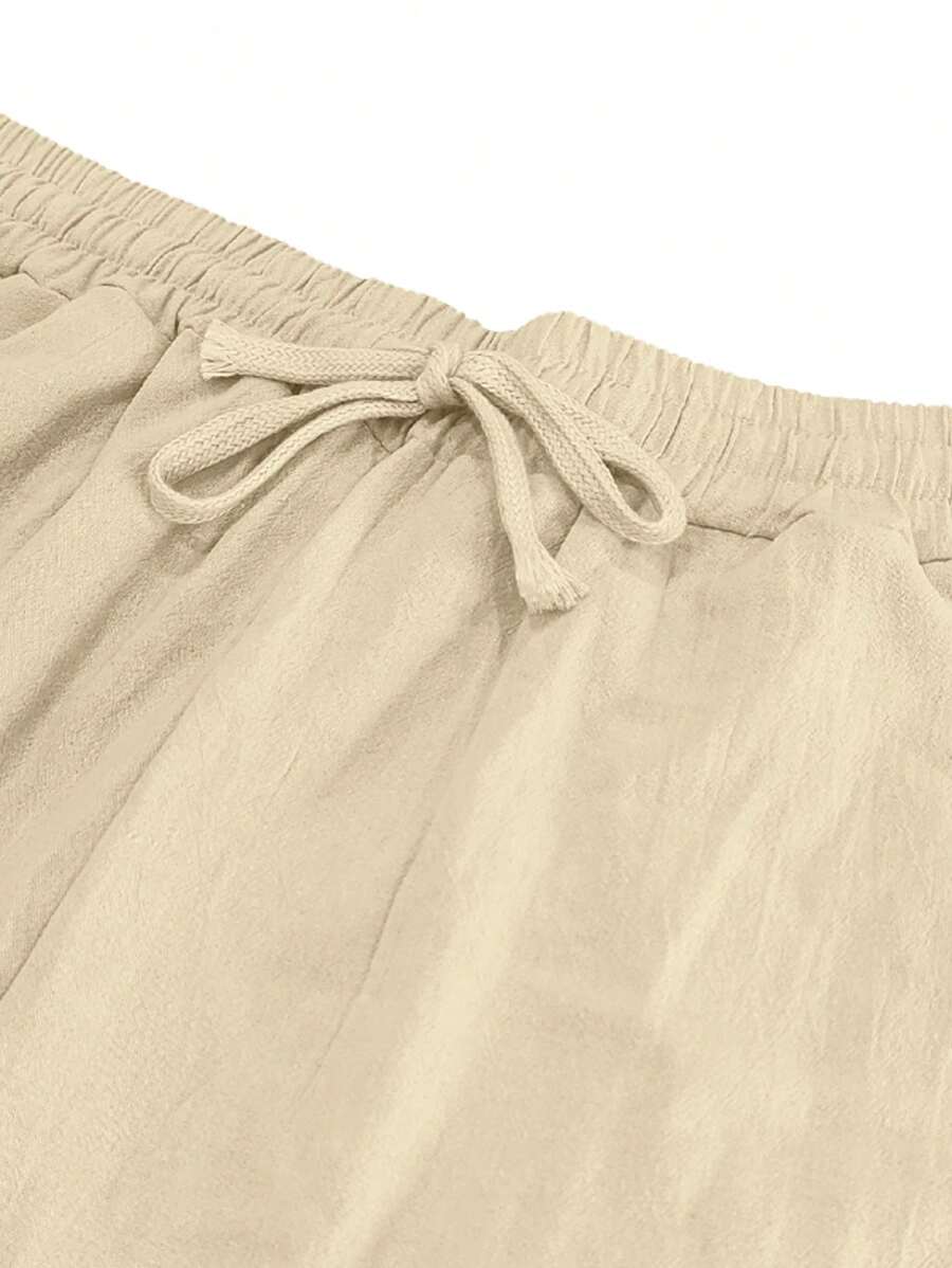 VIBELARA | PANTALÓN LIGERO DE LINO CON CORDÓN