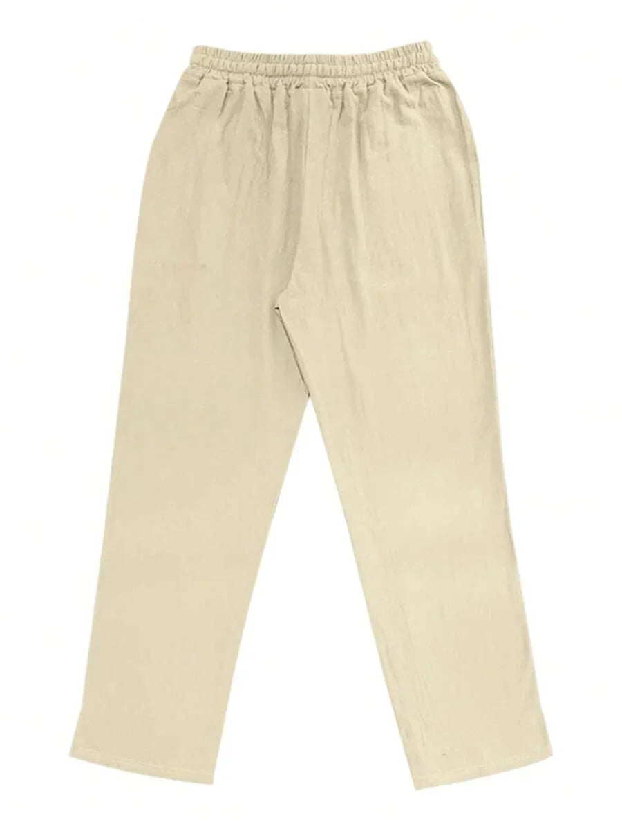 VIBELARA | PANTALÓN LIGERO DE LINO CON CORDÓN
