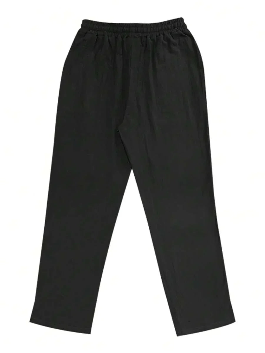 VIBELARA | PANTALÓN LIGERO DE LINO CON CORDÓN