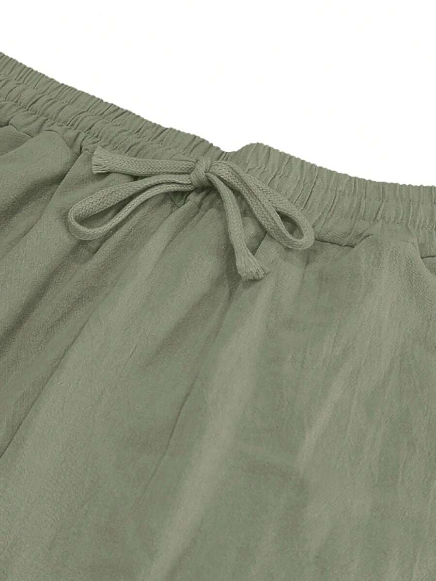 VIBELARA | PANTALÓN LIGERO DE LINO CON CORDÓN