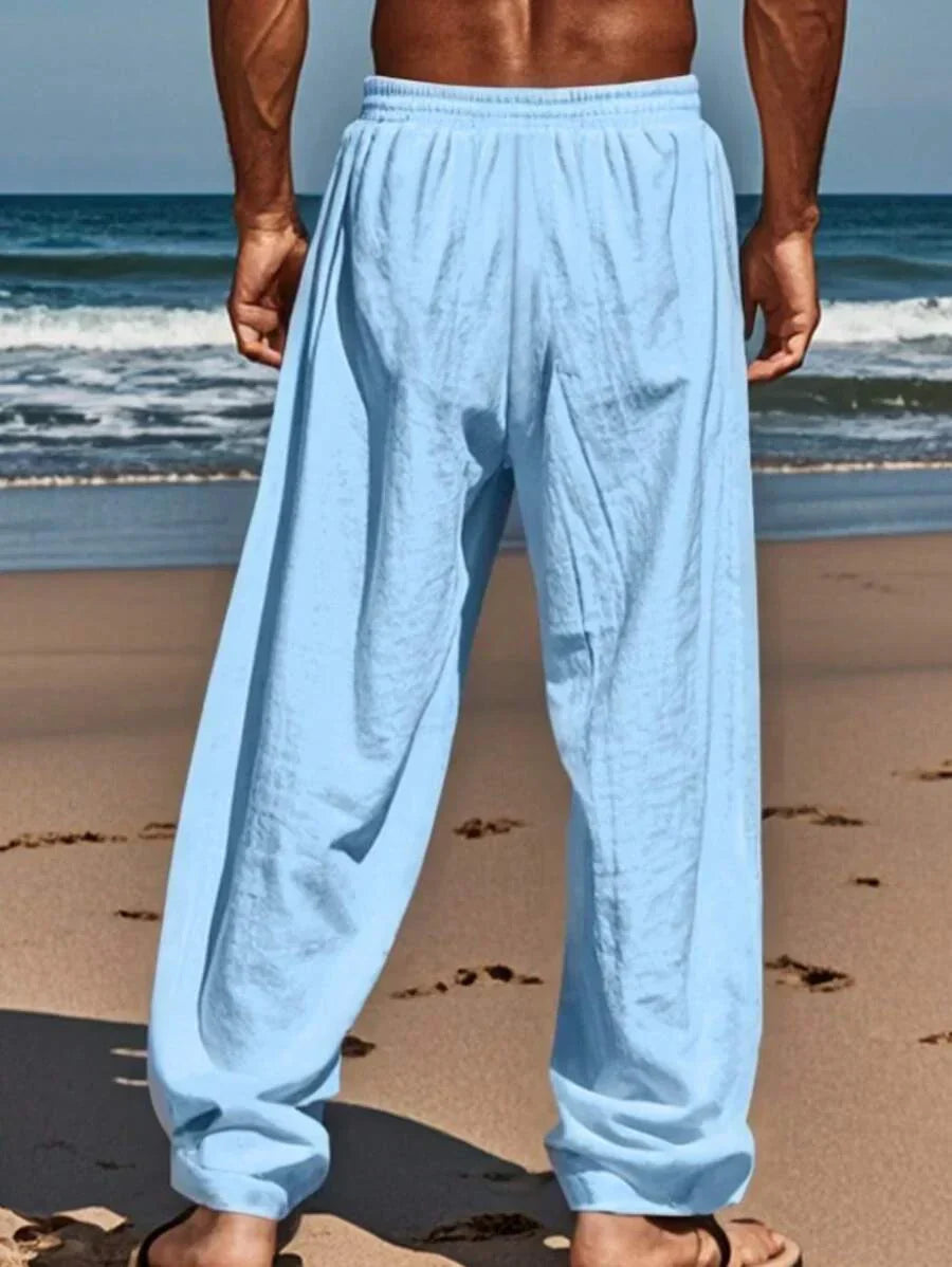 VIBELARA | PANTALÓN LIGERO DE LINO CON CORDÓN