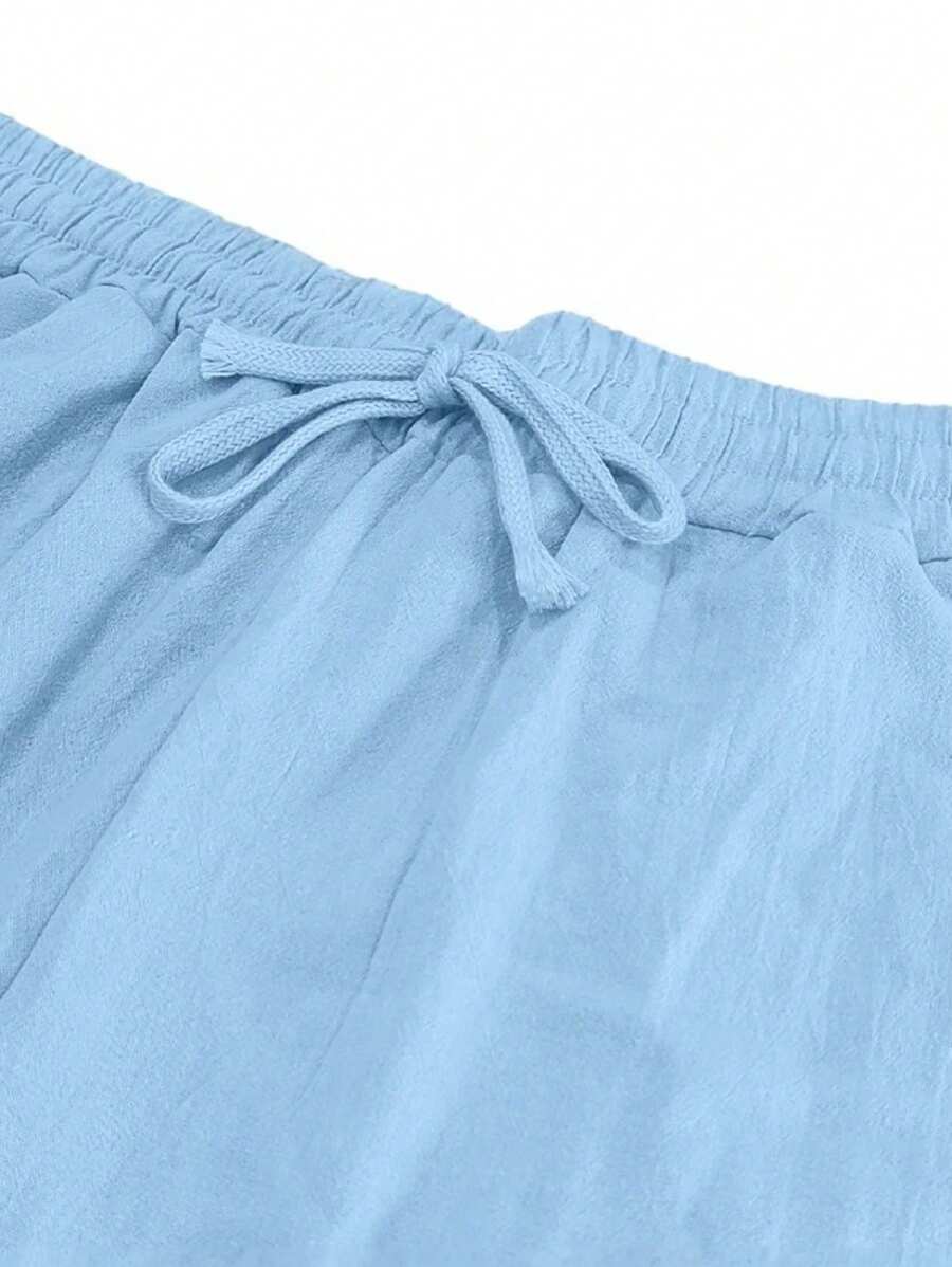 VIBELARA | PANTALÓN LIGERO DE LINO CON CORDÓN