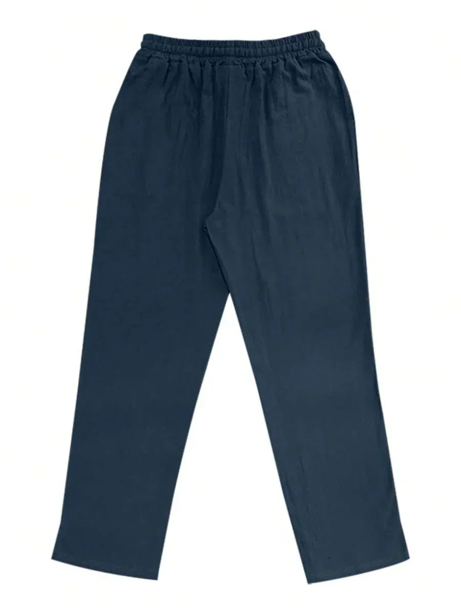 VIBELARA | PANTALÓN LIGERO DE LINO CON CORDÓN