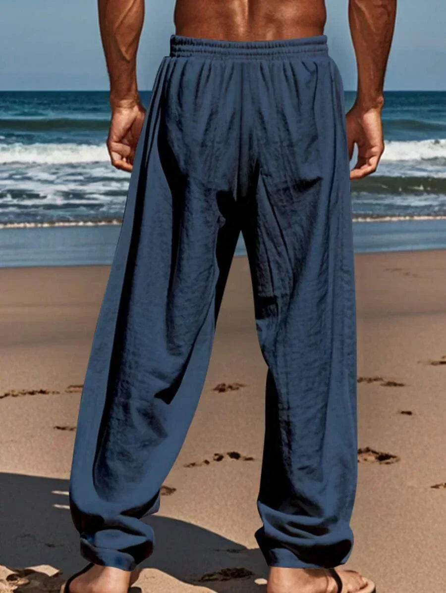VIBELARA | PANTALÓN LIGERO DE LINO CON CORDÓN