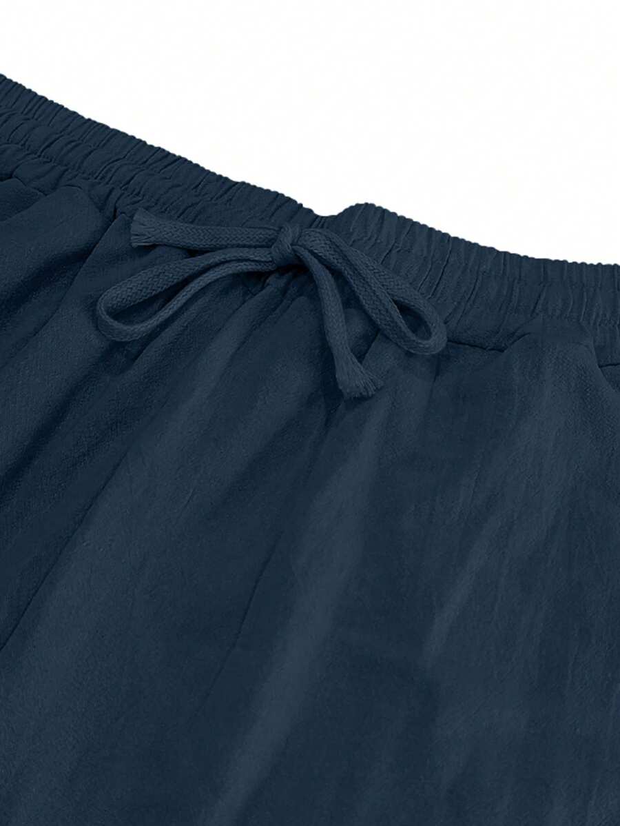 VIBELARA | PANTALÓN LIGERO DE LINO CON CORDÓN