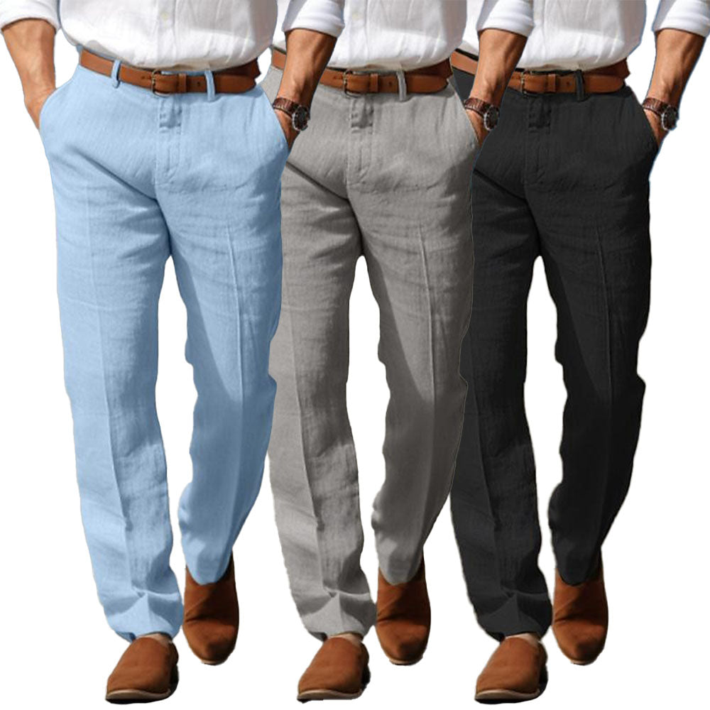 VIBELARA | PANTALÓN DE HOMBRE DE LUJO EN LINO PREMIUM