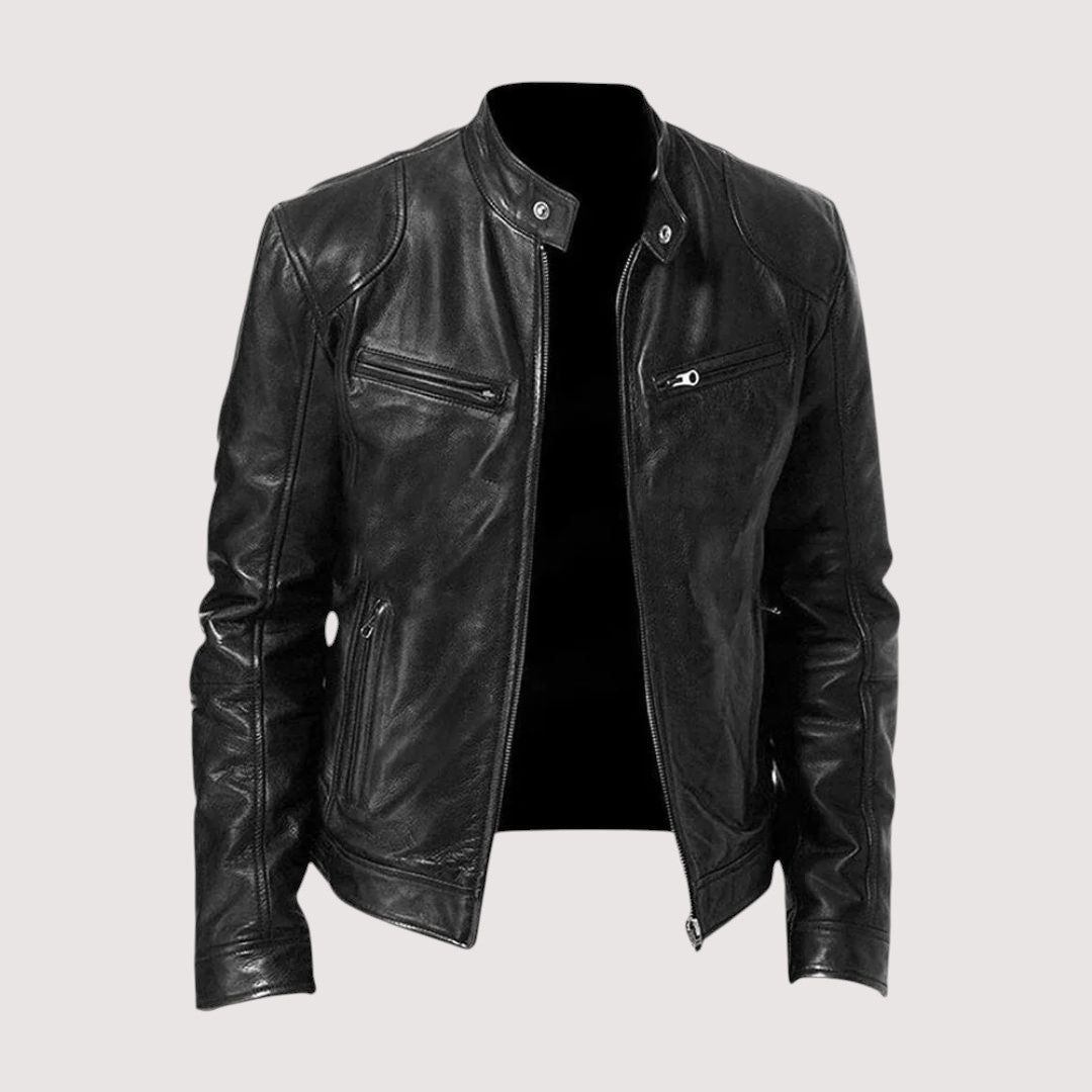 VIBELARA | CHAQUETA DE CUERO PREMIUM ELEGANTE PARA HOMBRE