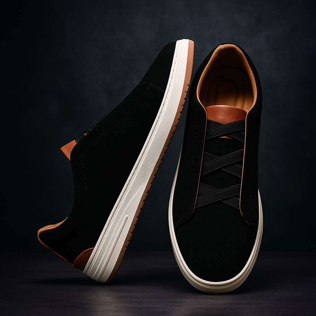 VIBELARA | ZAPATOS SLIP-ON DE ANTE PARA HOMBRE