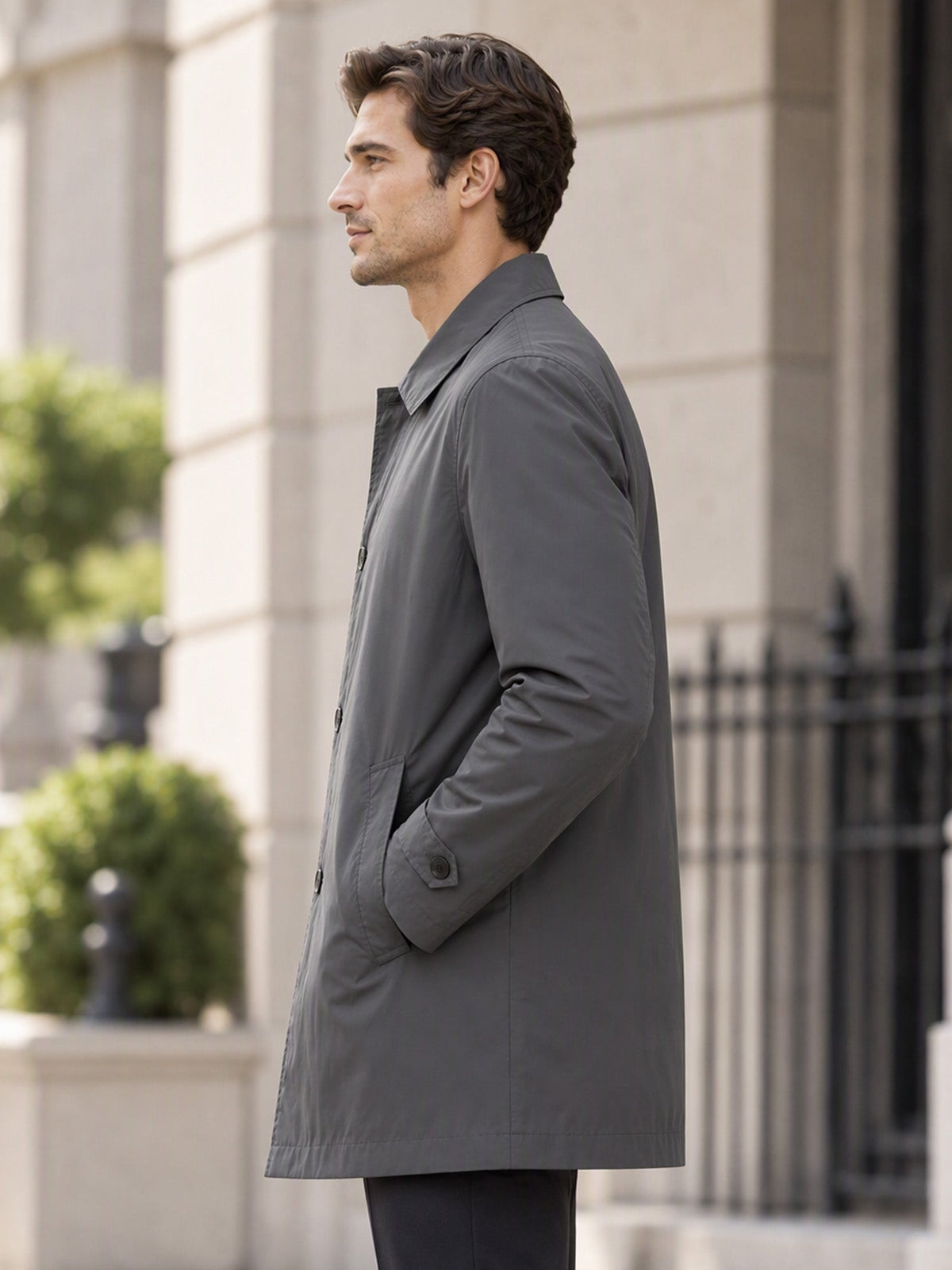 GABARDINA IMPERMEABLE HASTA LA CINTURA PARA HOMBRE