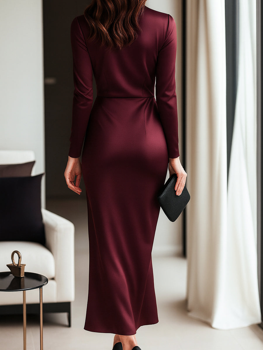 VIBELARA | VESTIDO CRUZADO SATINADO