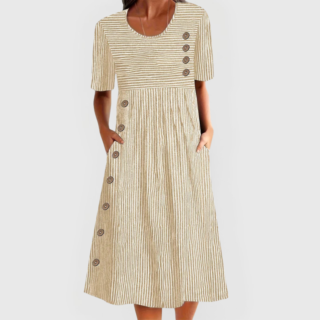 Julia - Vestido midi a rayas