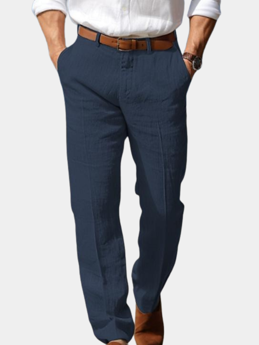 VIBELARA | PANTALÓN DE HOMBRE DE LUJO EN LINO PREMIUM