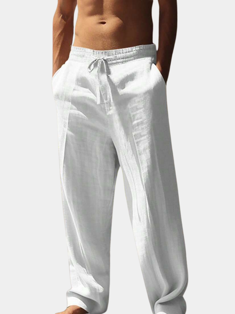 VIBELARA | PANTALÓN LIGERO DE LINO CON CORDÓN