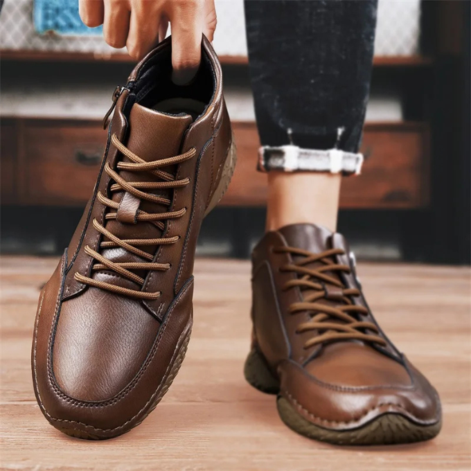 VIBELARA | BOTAS ROBUSTAS DE CUERO PARA HOMBRE