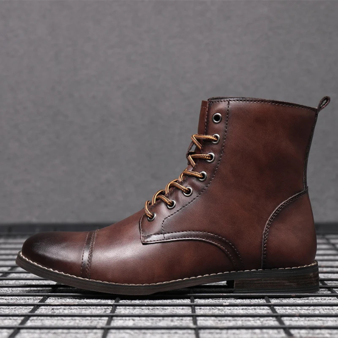VIBELARA | BOTAS URBANAS DE PIEL ENVEJECIDA PARA HOMBRE