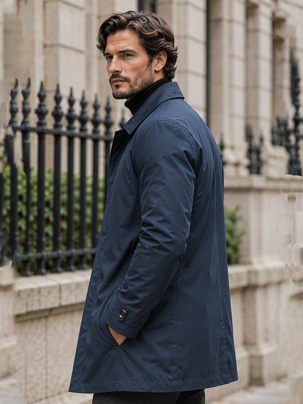 GABARDINA IMPERMEABLE HASTA LA CINTURA PARA HOMBRE