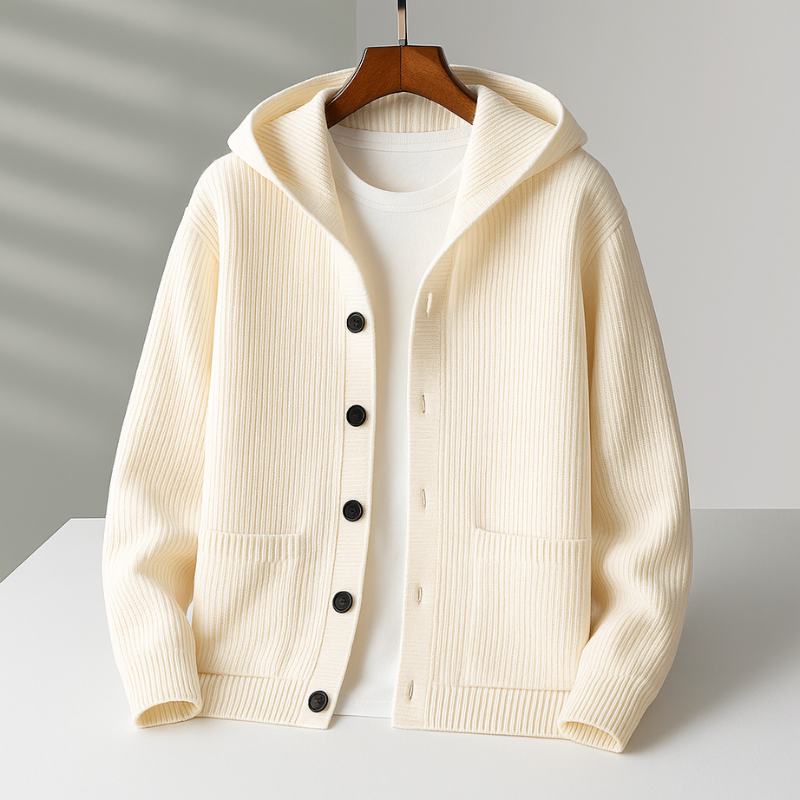 VIBELARA | CÁRDIGAN CON CAPUCHA PARA HOMBRE