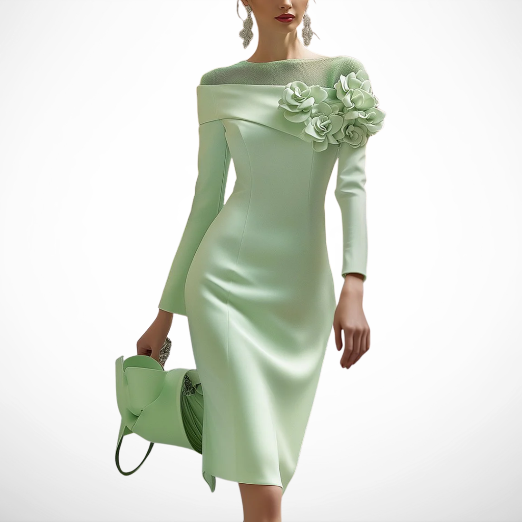 VIBELARA | VESTIDO DE LUJO CON HOMBROS DESCUBIERTOS