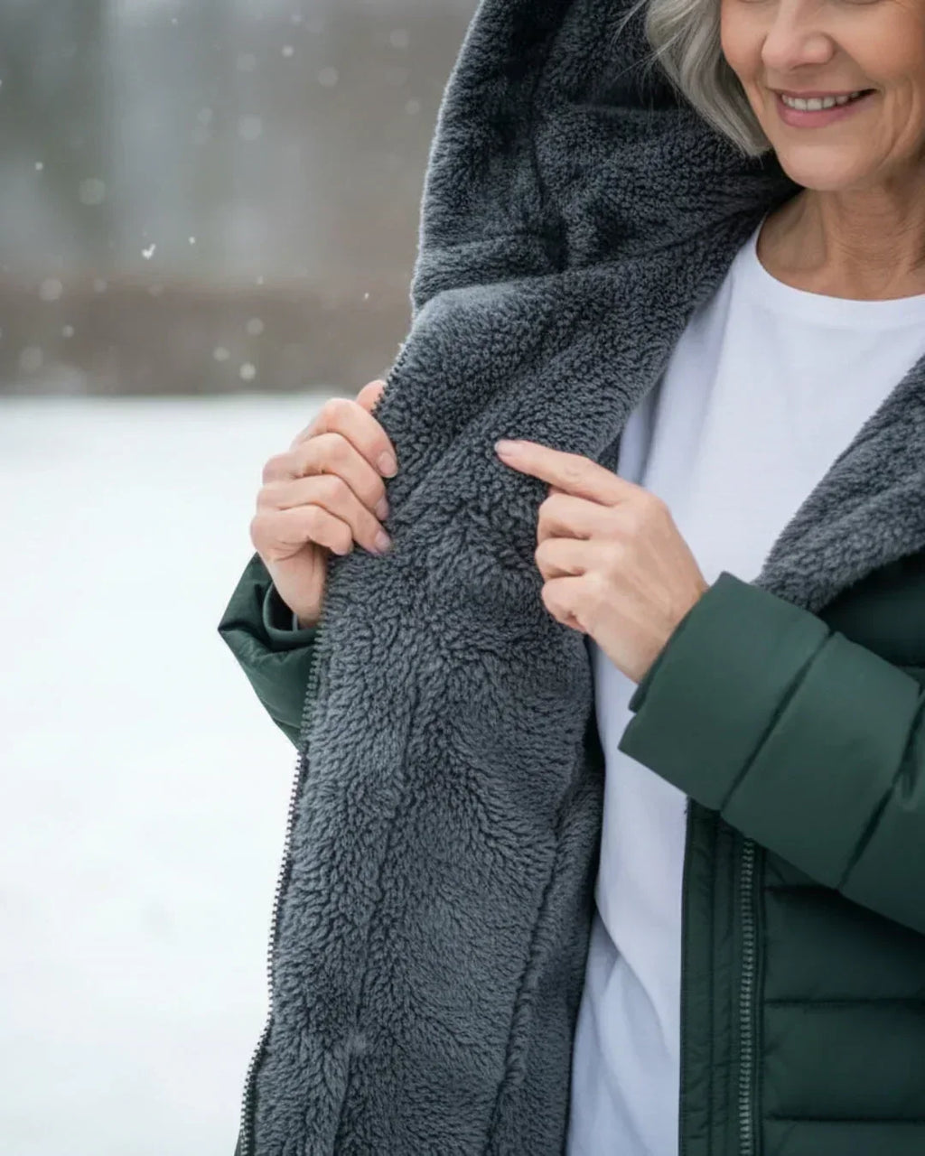 Chaqueta acolchada larga con capucha
