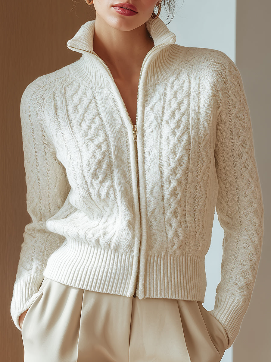 VIBELARA | JERSEY DE CUELLO ALTO DE PUNTO SUAVE ESTAMPADO