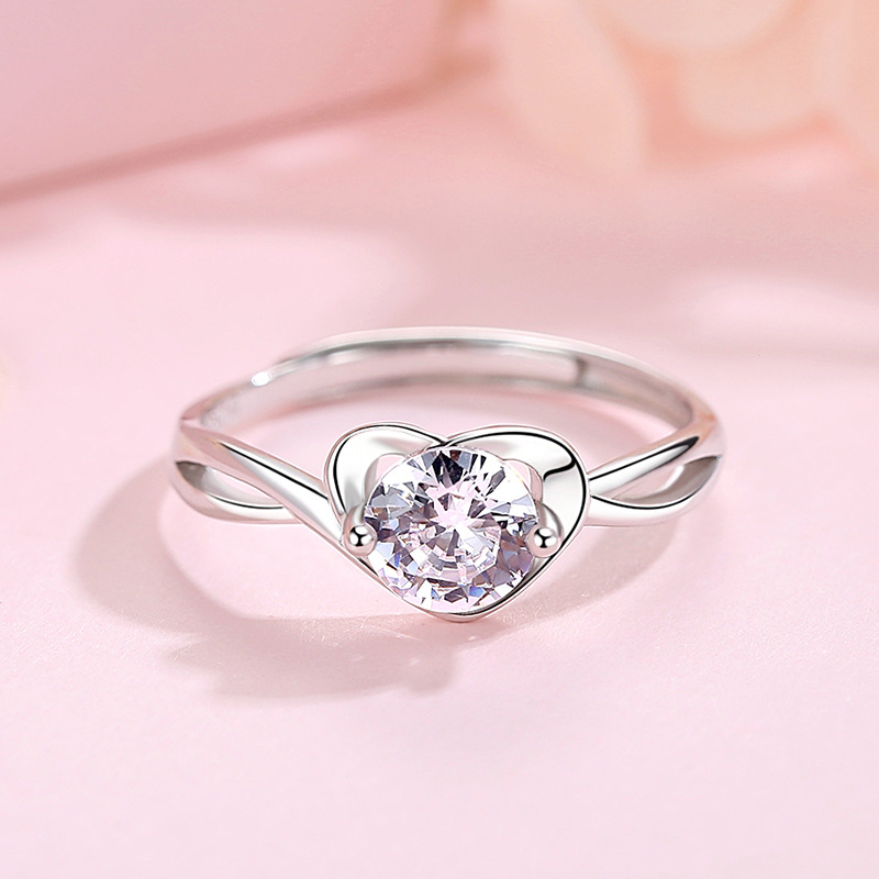 Anillo de corazón de circonia